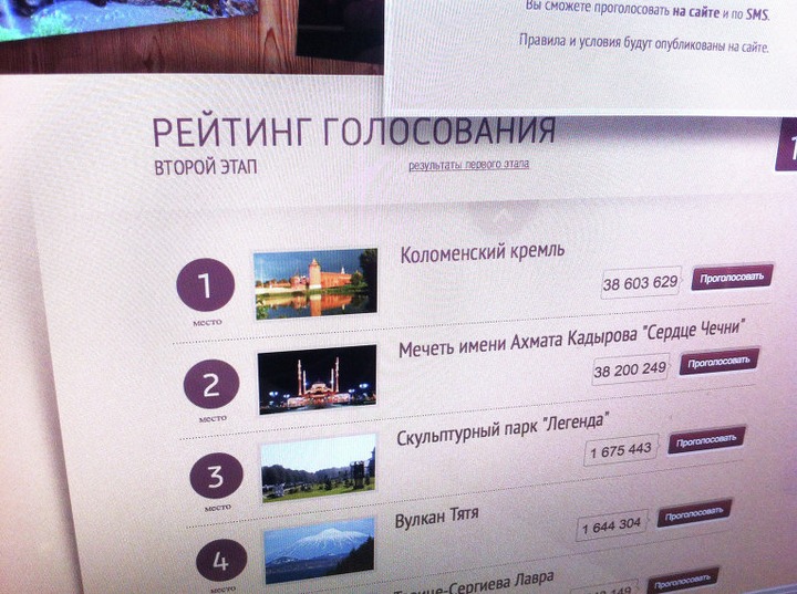 Мечеть "Сердце Чечни" и Коломенский кремль стали досрочными победителями конкурса "Россия 10"
