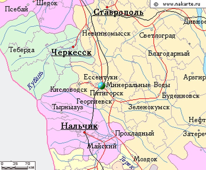 Где находится городская. Карта с городами Кисловодск Пятигорск. Пятигорск и Кисловодск на карте. Город Ессентуки на карте России. Минводы -Пятигорск карта.