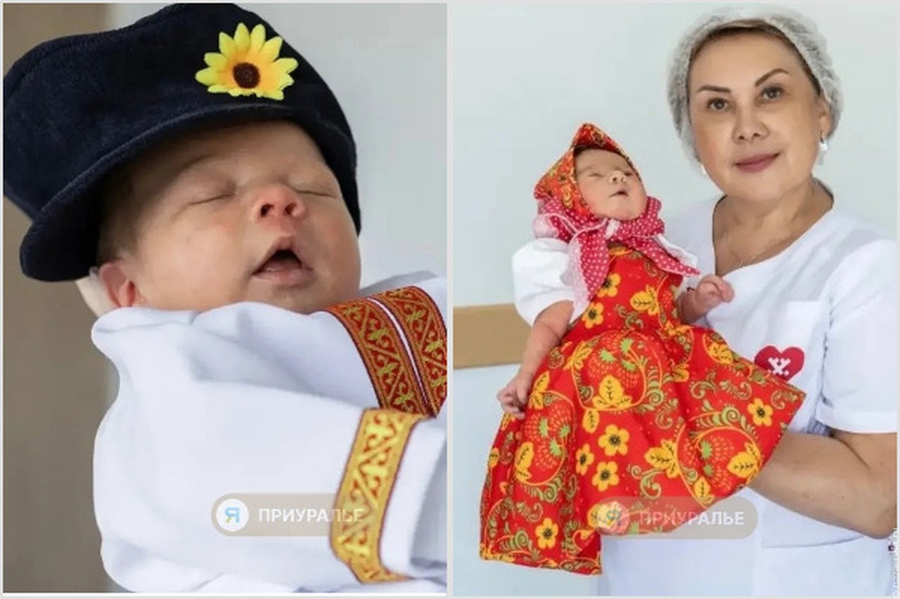 Малышей на Ямале выписывают из роддома в русских национальных костюмах