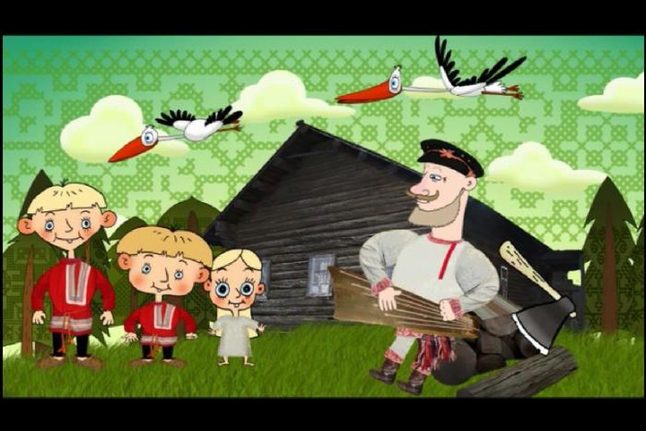 Сказку о "Мужике и журавлях" рассказали на русском, вепсском и английском языках