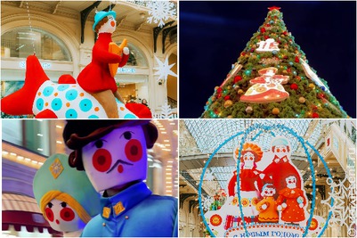 Каток на Красной площади оформили в стиле дымковской игрушки